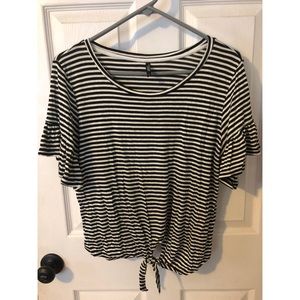 black and white striped tee